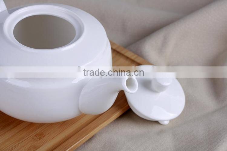 white heat resistant fine China ceramic teapot