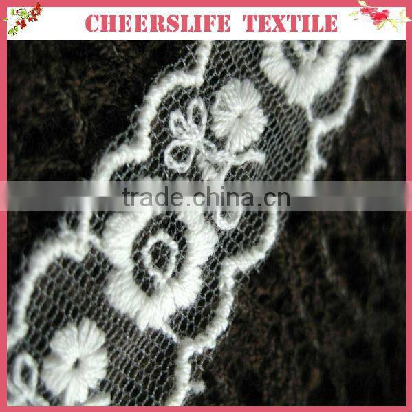 Cheerslife 2014 narrow swiss guangzhou embroidery lace
