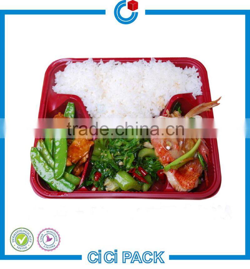 wholesale 4-compartment Bento Lunch Box,Disposable Safe Kitchen product Plastic Food Container