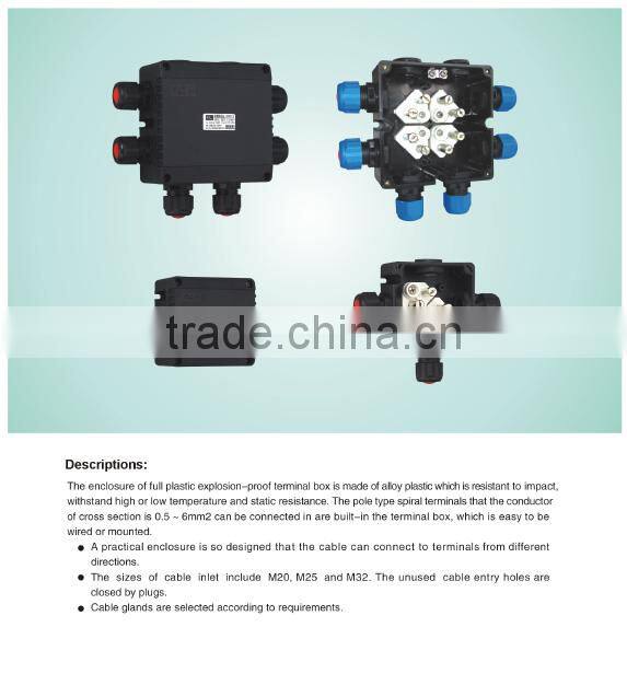 ATEX & IECEX certified Full plastic junction box JB