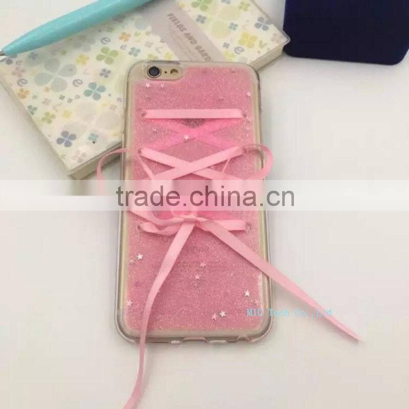 TPU Transparency Phone Case for iphone 6s case with a Creativity Shoelace