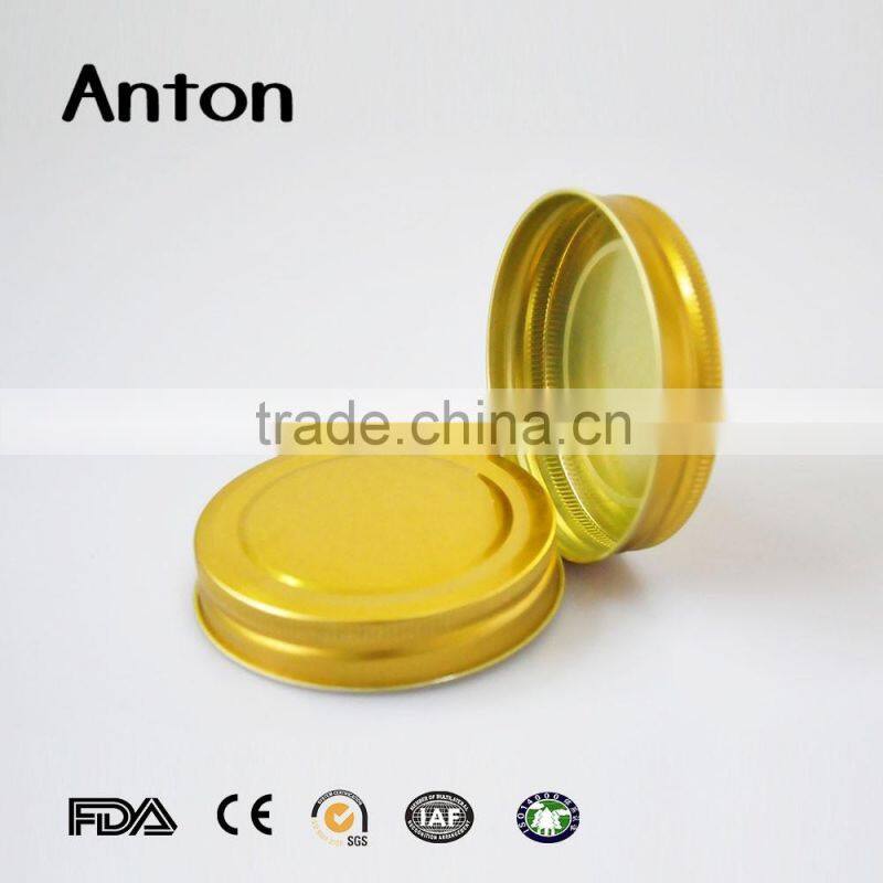 Gold glass storage honey jars'lid