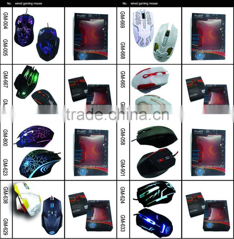 Black rubber coating led backlight gaming mouse for computer