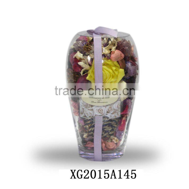 Marine Series Potpourri And Dried Flower In Glass Vase