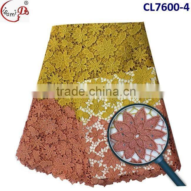 CL7600 Popular design good qualiy cord lace fabric, guirupre lace fabric for sale