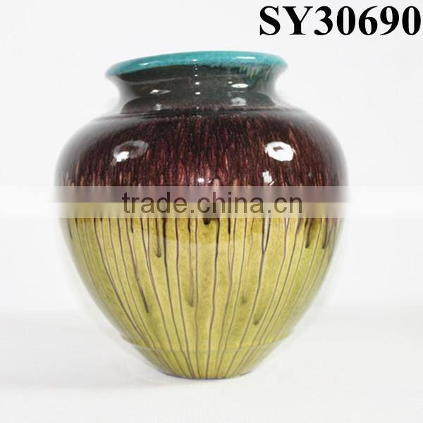 Colorful indoor glazed plain ceramic vase