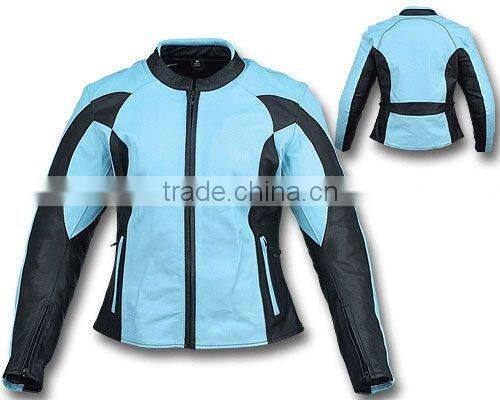 Ladies Fitted Leather Motorbike Jacket