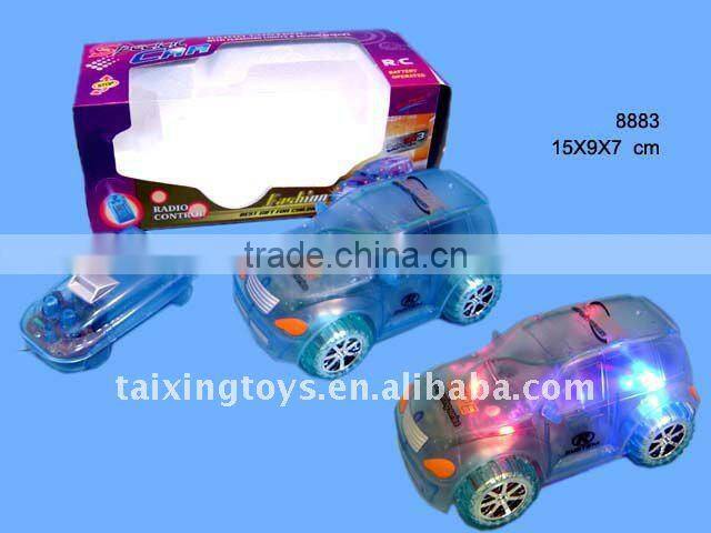 RC transparent car with light and music