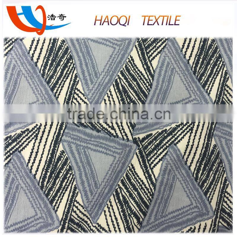 geometry pattern custom printed spun cotton rayon fabric for women fashion dress
