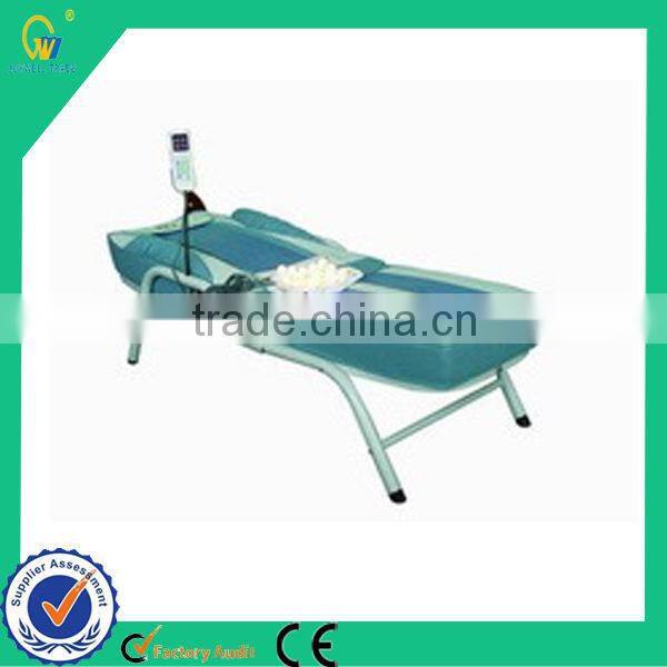China Cheap AC 220V Auto Vibrating Electric Magnetic Therapeutic Far Infrared Jade Rolling Thermal Massage Bed for CE Approved