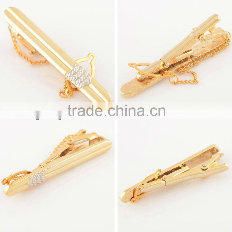 Best seller gold plated tie bar custom tie clip nice tie pin