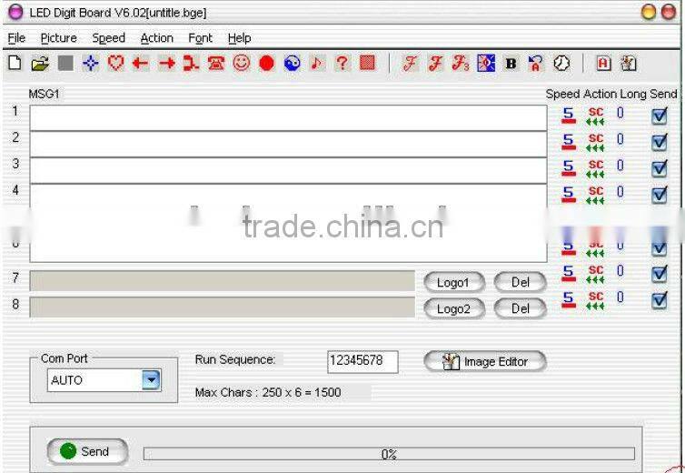 Rechargeable P4-1664G LED programmable sign