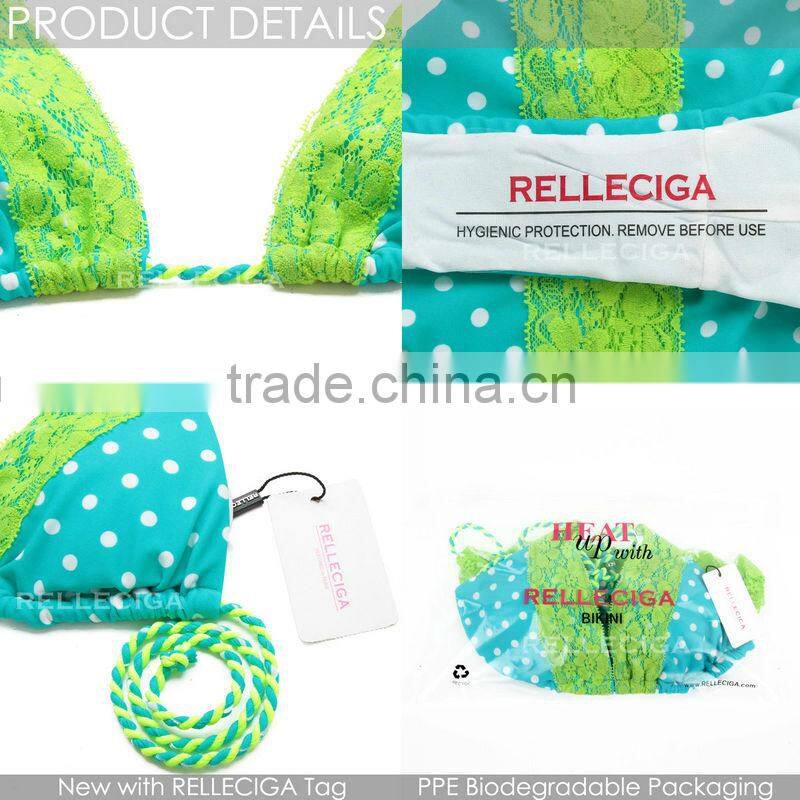 RELLECIGA 2014 New Lace Triangle Teen Bikini Swimwear with Brazilian Cut Scrunch Butt