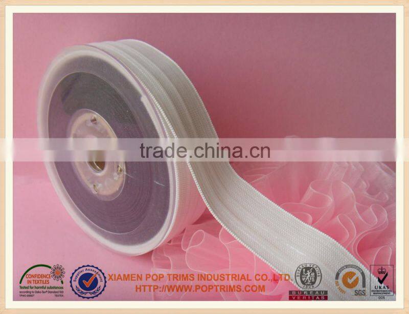 White knitted 3 silicone gripper elastic
