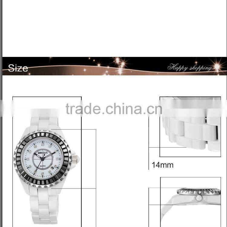 Luxury Womens Sapphire Glass Watch With Pink Zircon in Bezel