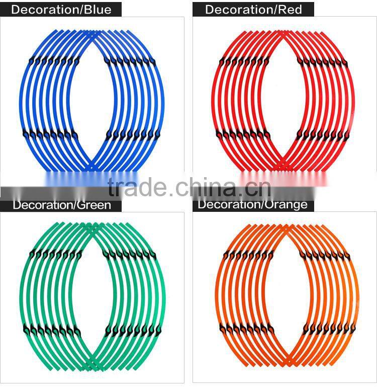Car motorcycle reflective wheel rim protector 16 stripes