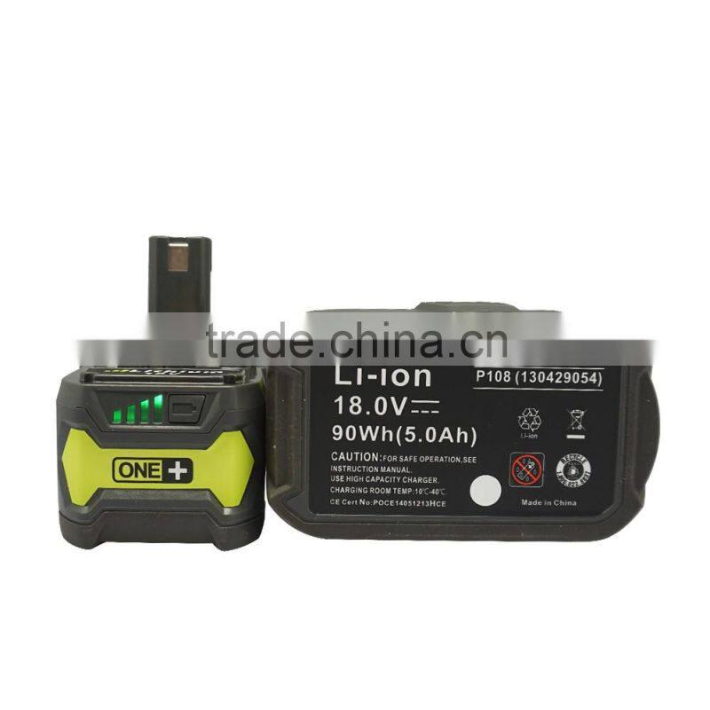 5.0AH One Plus P108 18V Lithium Battery for Ryobi P104 P105 P102 P103 P107