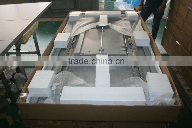 2016 Hot Sell 8 seater wood dining table designs with stainless steel legs