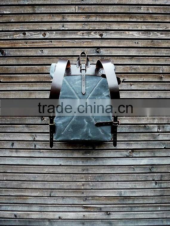 Custom hot sale and high quality waxed canvas backpack