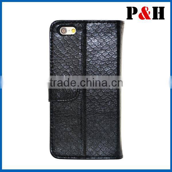 Hot Magnetic Leather Case For iPhone 6 Wallet Case PU leather case with Card Holder