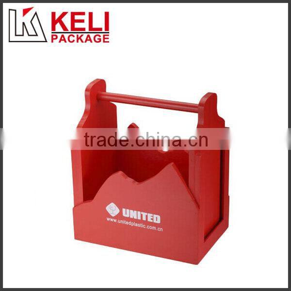 Fashion red wooden wine tote