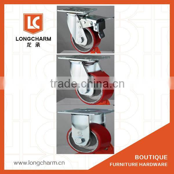 50mm swivel casters office chair wheels castors with lock and plate made in China