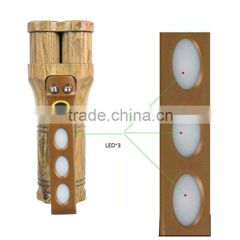 2015 Newest design Lumifire 3300B Multifunction Cheap plastic 10w Strong light flashlight