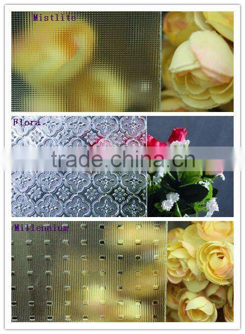 4-6mm clear figured glass