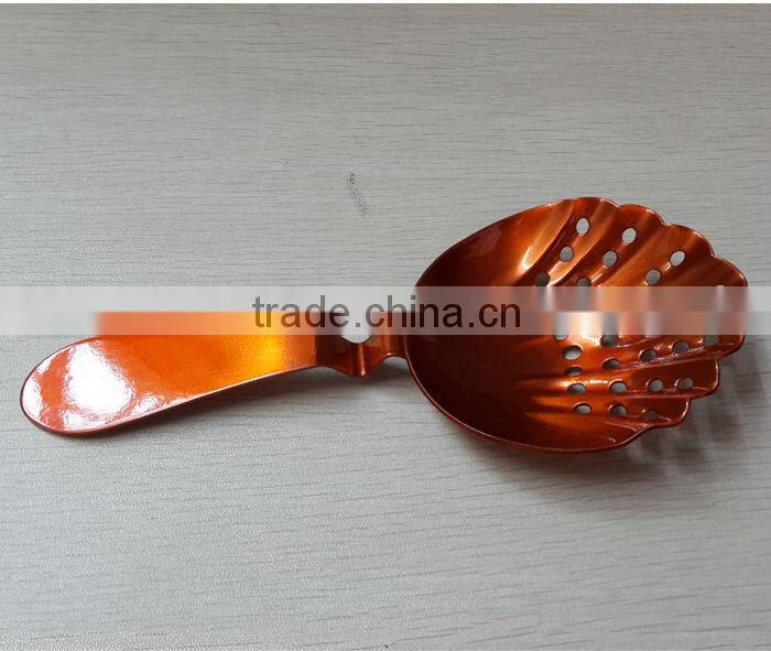 orange color stainless steel tea strainer, cocktail strainer, bar tools