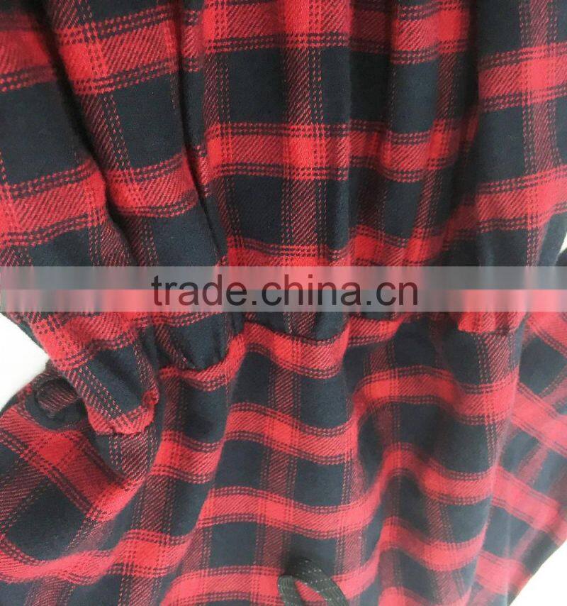 cotton yarn dye plaid women pajama suit