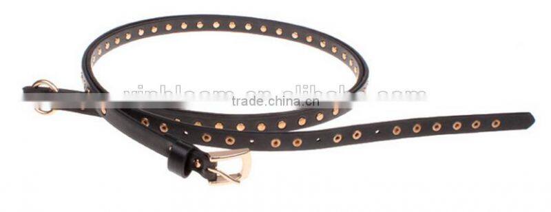 European and Ameraica punk style ladies' and women's fahsion black extra long double-circle wearing viret slim waist belt f