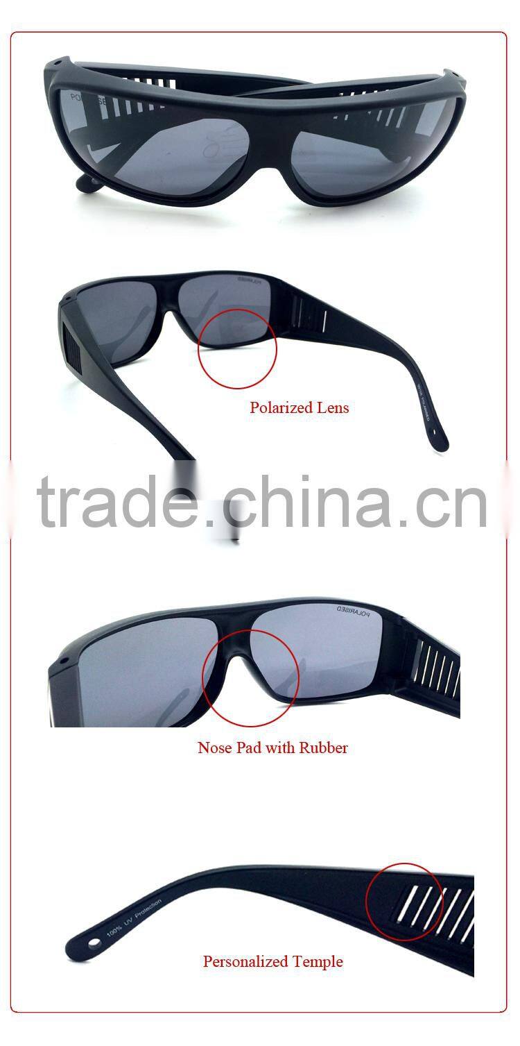 Fashion Polarized Cycling Sport Sunglasses with PC Matte Black Full-Rim Frame and TAC Polarized Gray Lenses/Lotosports/LZ0604