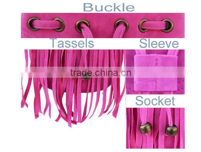 High Quality Colorful Suede Tassel Bag