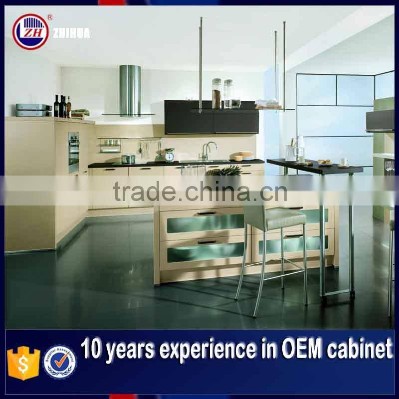 Guangzhou modern standard base kitchen cabinet with island bench