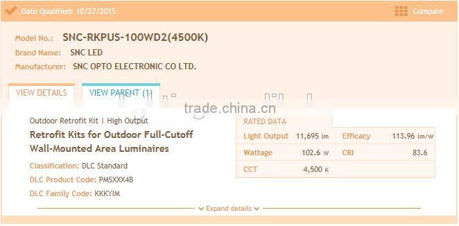 110LM/W High quality led retrofit kit 100w dlc ul approved