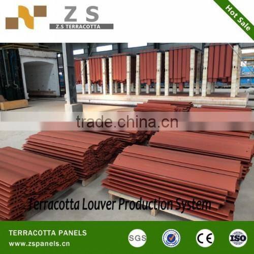 Different shape of terracotta louver with various size and color for facade wall