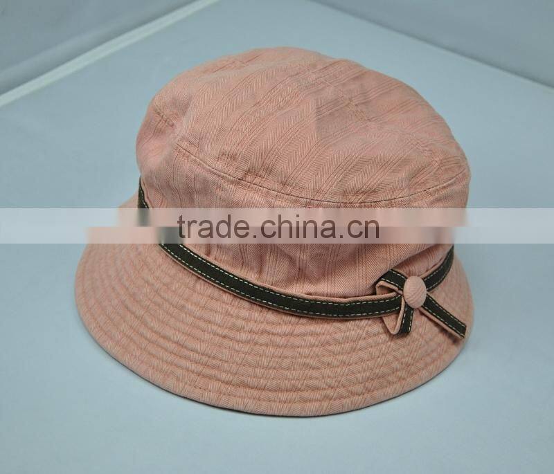 fashion cotton embroidered checked bucket hat