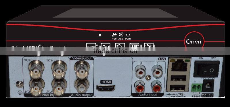 6CH 720P 960H HDMI H 264 P2P CCTV Hybrid DVR 7 inch TFT LCD DVR combo