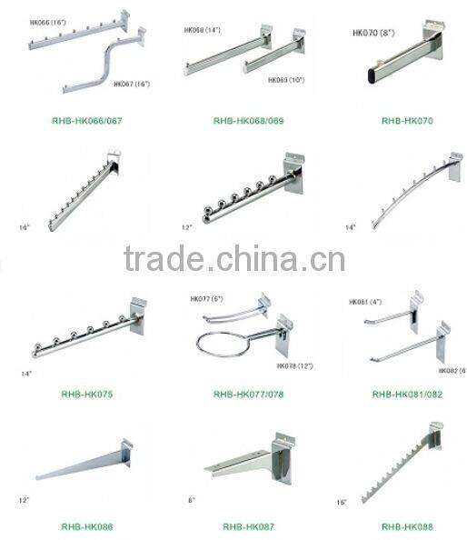 Chrome retail display hooks display saddle