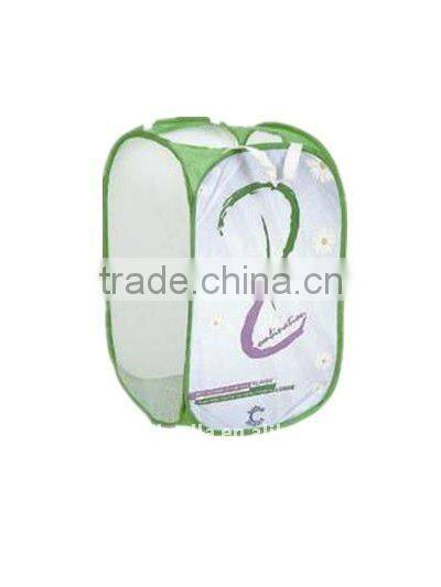 mesh and polyester cartoon printing fold pop up laundry basket