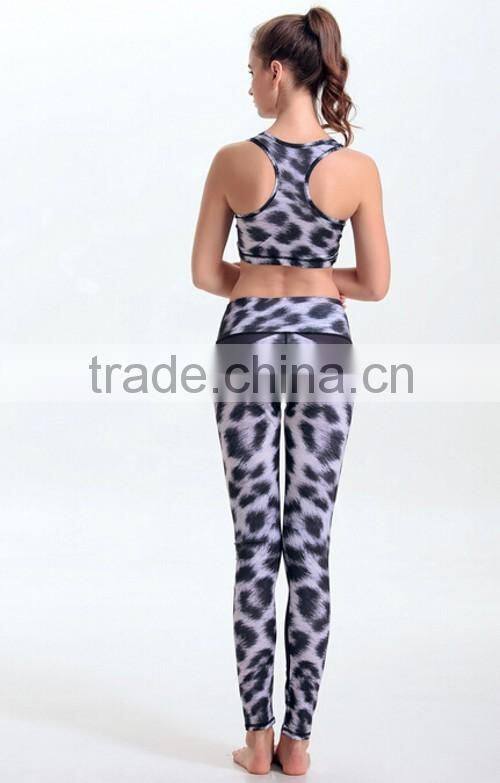Leopard Print Girls Wearing Yoga Pants High Stretch Elastic Girls Wearing Yoga Pants
