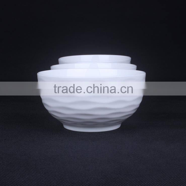 New Chinese Embossed Porcelain Rice Bowl