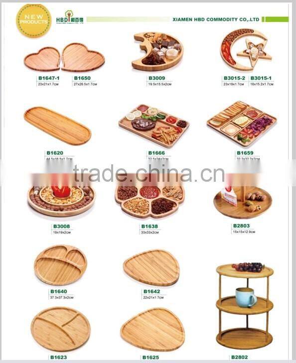 Eco-friendly oval shape bamboo candy tray bamboo nut tray