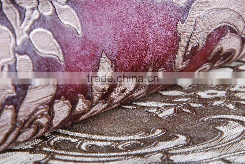 italian design lether effect deep embossed wallpaper with high quality