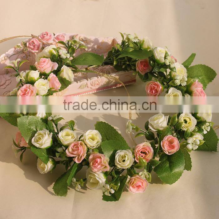 Artificial Rose Flower Head Wreath Garland For Wedding Prom Party And Christmas Decoration