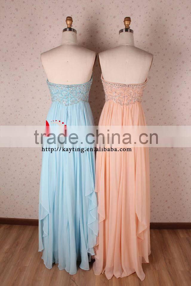 Elegant Backless 2015 Evening Gown Ladies Long Evening Party Wear Gown