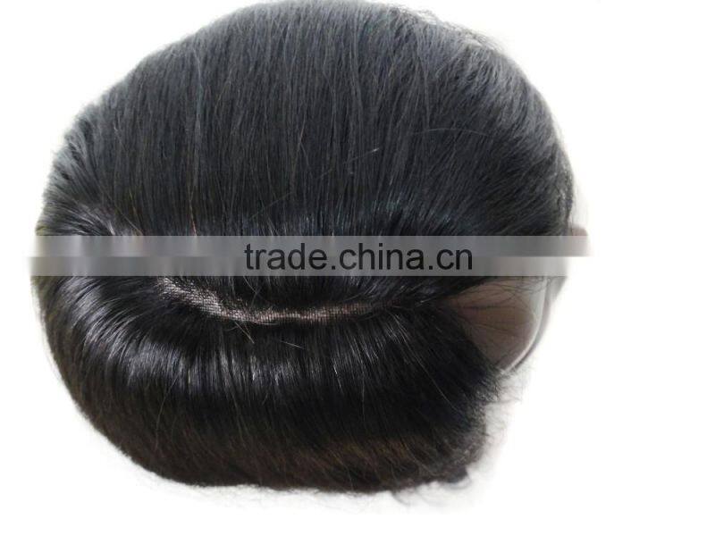 RGH5382 20inch 152g black color lose deep 100% brailian remy mono part 152g HUMAN HAIR LACE WIG