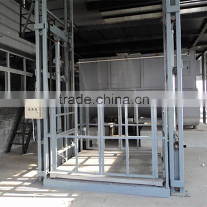 Outdoor freight elevator, Guard rail hydraulic cargo lift