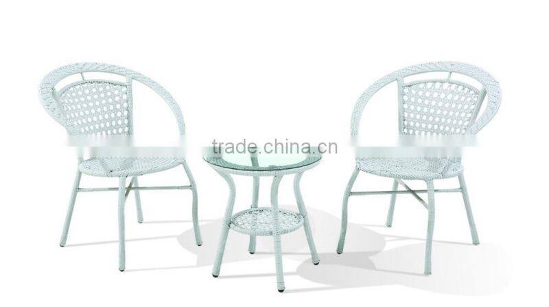 Elegant Design PE Rattan Coffee Table and Chair Set, Comfortable Garden Dining Table Set.