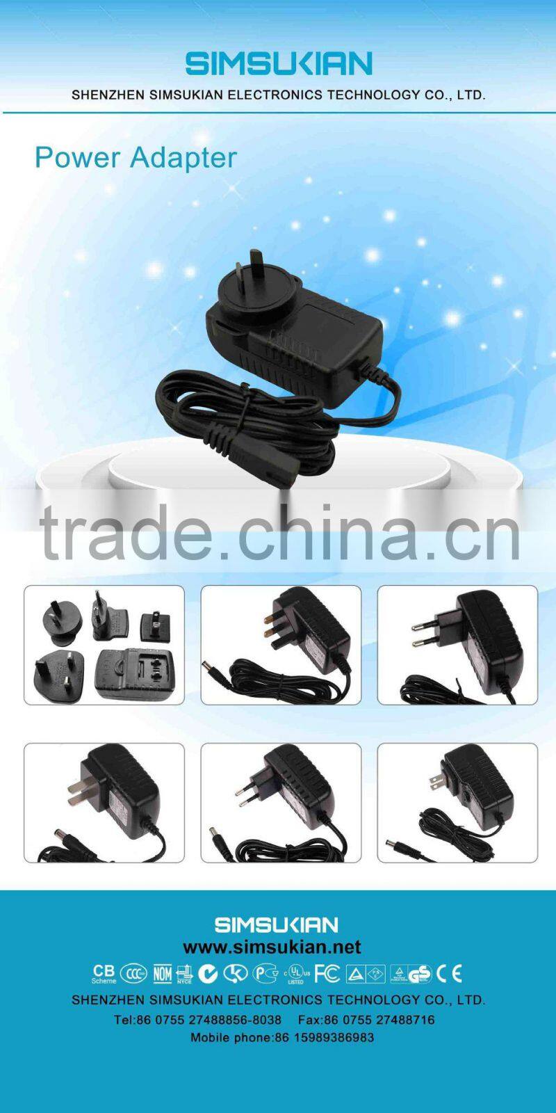 8.4v ac dc adapter with UL/CUL FCC ROHS approval